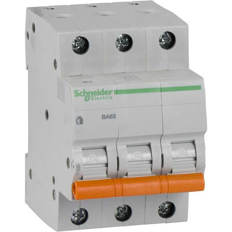 Автоматический выключатель 3P 25А BA63 4,5kA С Schneider Electric Домовой