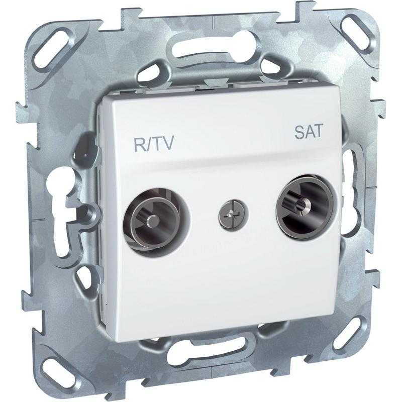 R-TV/SAT розетка проходная белый Uniсa Schneider Electric