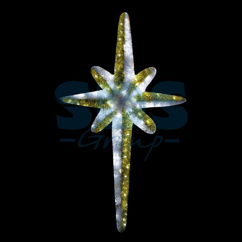 Фигура Звезда 8-ми конечная",  LED подсветка  высота 120см, бело-золотая  NEON-NIGHT"