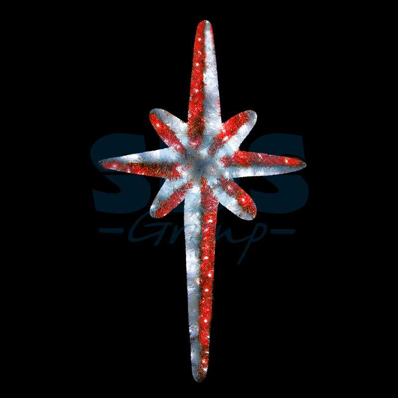 Фигура Звезда 8-ми конечная",  LED подсветка  высота 120см, красно-белая  NEON-NIGHT"