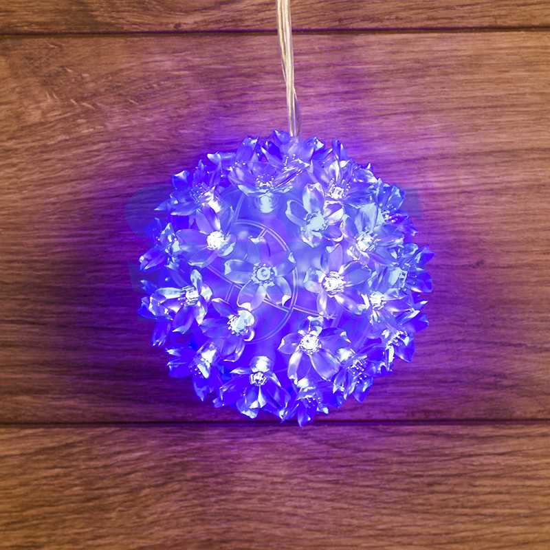 Шар светодиодный 220V, диаметр 12 см, 50 светодиодов, цвет синий