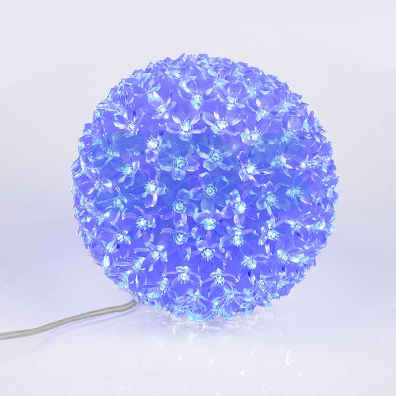 Шар светодиодный 220V, диаметр 20 см, 200 светодиодов, цвет синий_5