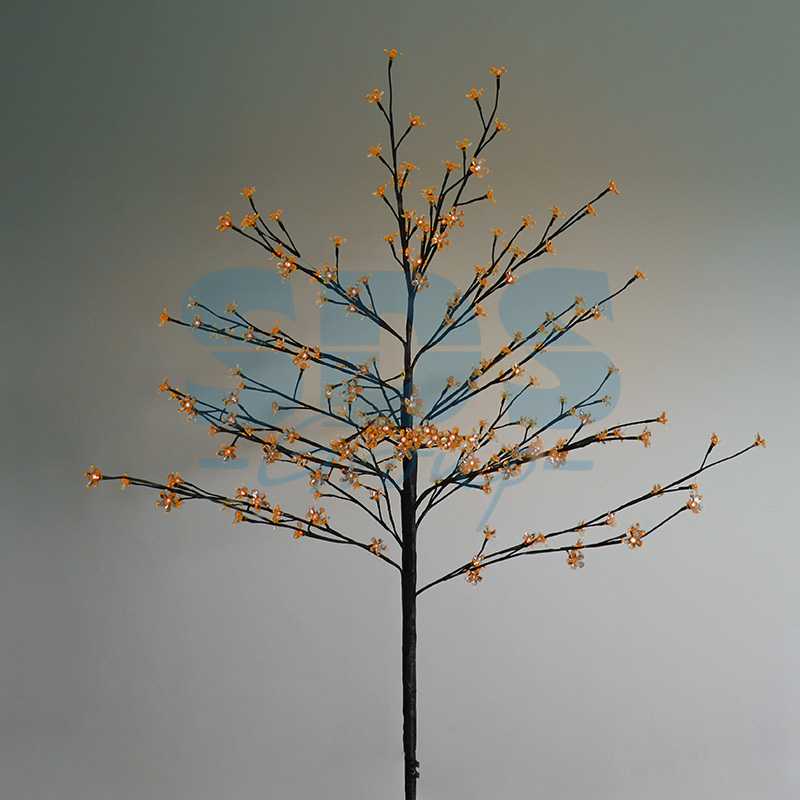 Дерево комнатное Сакура", коричневый цвет ствола и веток, высота 1.2 метра, 80 светодиодов теплого белого цвета, трансформатор IP44 NEON-NIGHT"