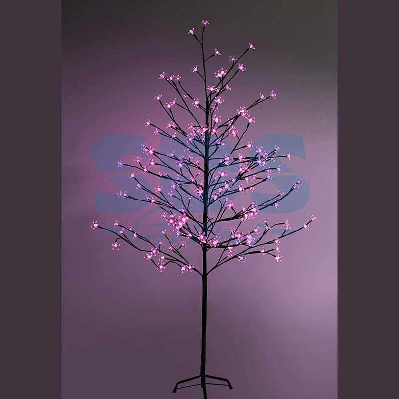 Дерево комнатное Сакура", коричневый цвет ствола и веток, высота 1.5 метра, 120 светодиодов розового цвета, трансформатор IP44 NEON-NIGHT"