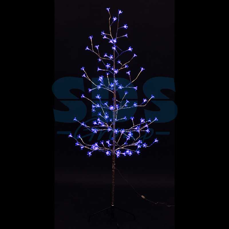 Дерево комнатное Сакура", ствол и ветки фольга, высота 1.5 метра, 120 светодиодов синего цвета, трансформатор IP44 NEON-NIGHT"