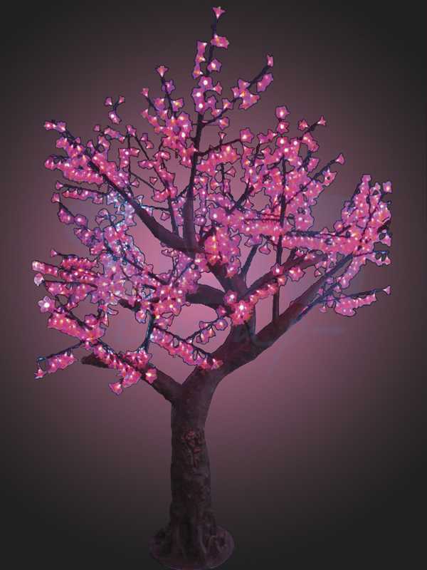 Светодиодное дерево Азалия", высота 2.3 метра, розовые светодиоды, IP 54, понижающий трансформатор"