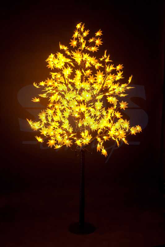Светодиодное дерево Клён", высота 2,1м, диаметр кроны 1,8м, желтые светодиоды, IP 65, понижающий трансформатор в комплекте, NEON-NIGHT"
