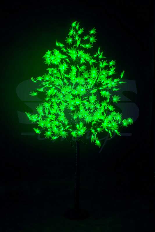 Светодиодное дерево Клён", высота 2,1м, диаметр кроны 1,8м, зеленые светодиоды, IP 65, понижающий трансформатор в комплекте, NEON-NIGHT"