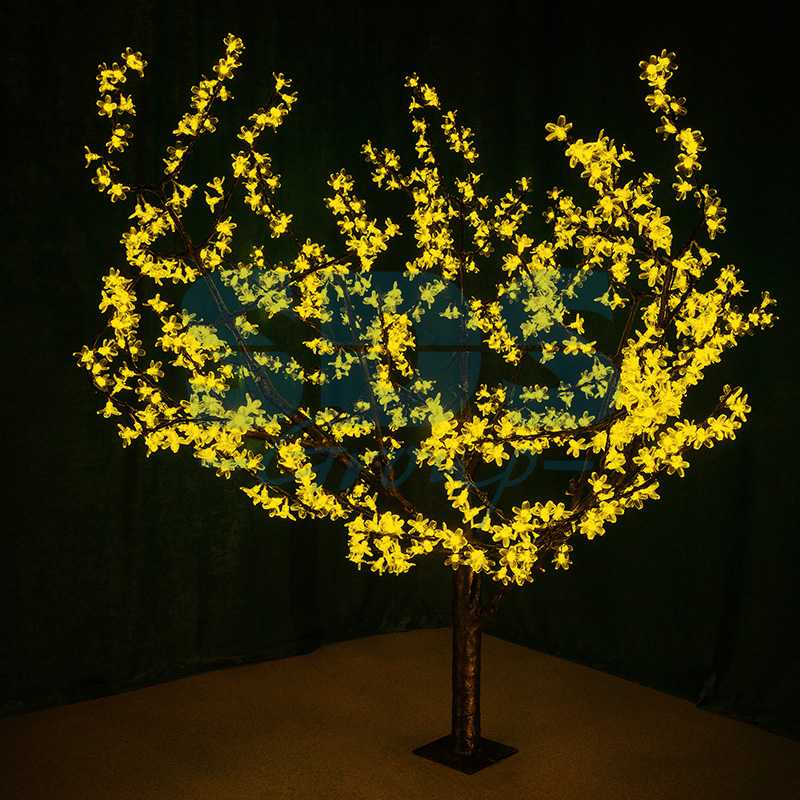 Светодиодное дерево Сакура" высота 1,5м, диаметр кроны 1,8м, желтые светодиоды, IP 54, понижающий трансформатор в комплекте, NEON-NIGHT"