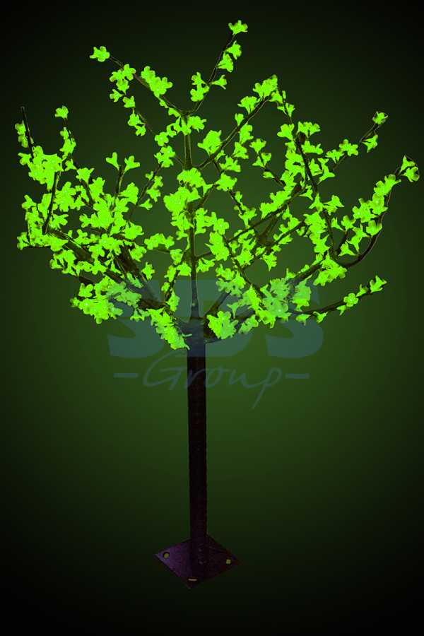 Светодиодное дерево Сакура", высота 1,5 м, диаметр кроны 1,3м, зеленые диоды, IP 44, понижающий трансформатор в комплекте, NEON-NIGHT"