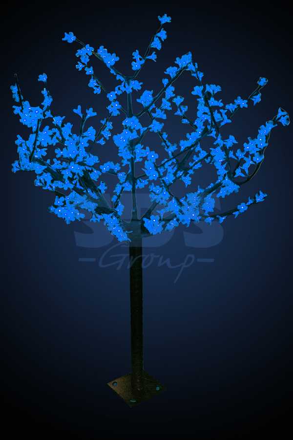 Светодиодное дерево Сакура", высота 1,5 м, диаметр кроны 1,3м, синие диоды, IP 44, понижающий трансформатор в комплекте, NEON-NIGHT"_0