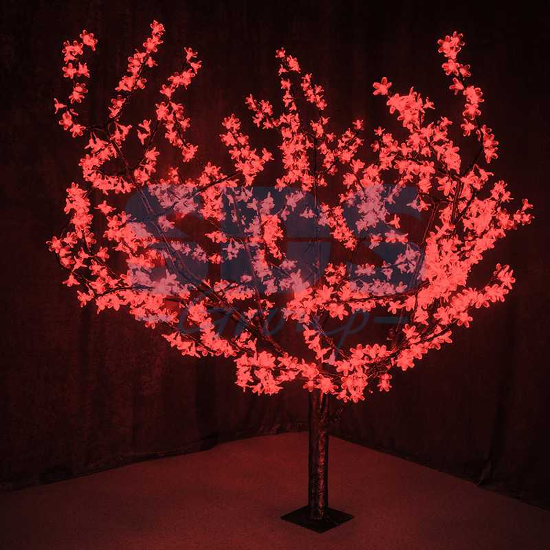 Светодиодное дерево Сакура", высота 1,5м, диаметр кроны 1,8м, красные светодиоды, IP 54, понижающий трансформатор в комплекте, NEON-NIGHT"_0