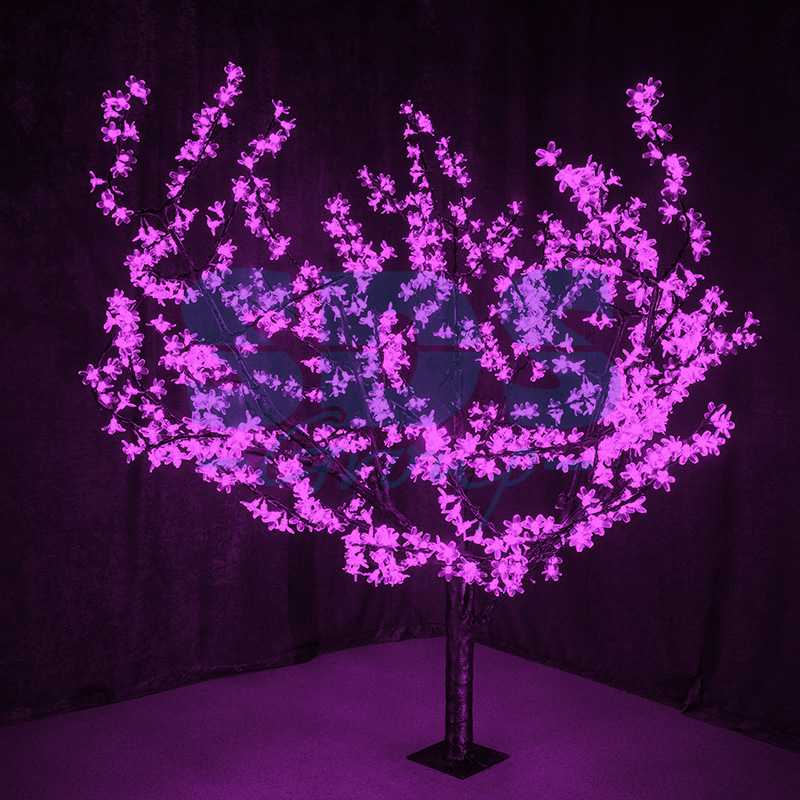 Светодиодное дерево Сакура", высота 1,5м, диаметр кроны 1,8м, фиолетовые светодиоды, IP 54, понижающий трансформатор в комплекте, NEON-NIGHT"_0