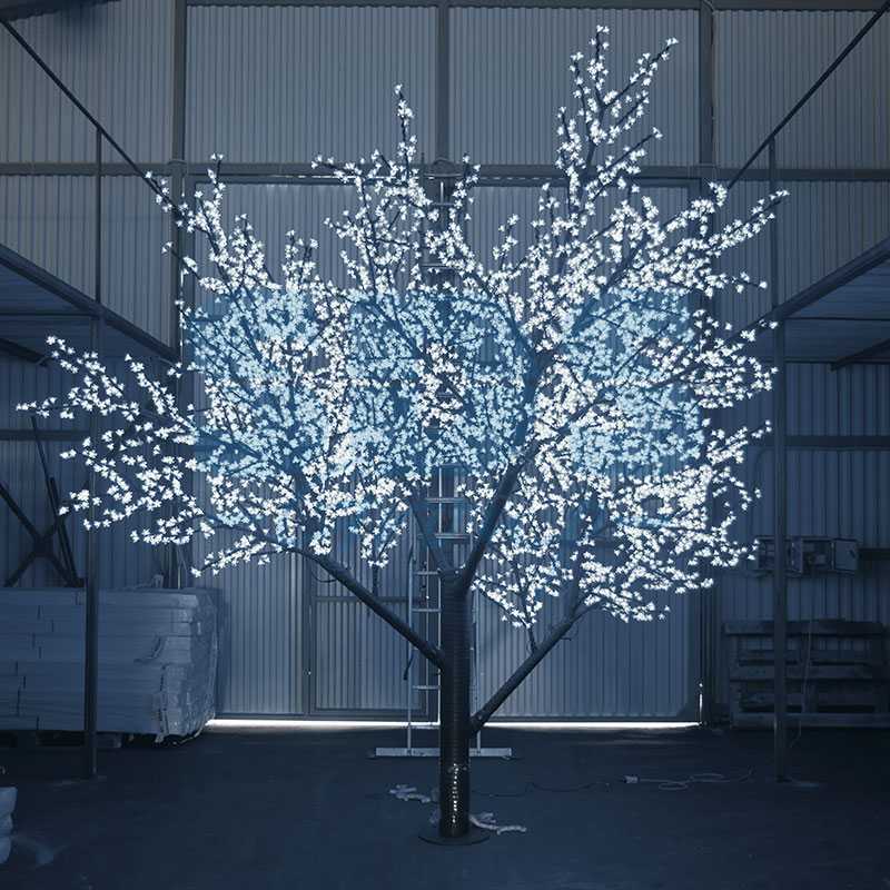 Светодиодное дерево Сакура", высота 2,4 м, диаметр кроны 1,72м, белые диоды, IP 44, понижающий трансформатор в комплекте, NEON-NIGHT"