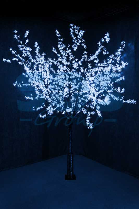 Светодиодное дерево Сакура", высота 2,4м, диаметр кроны 2,0м, синие светодиоды, IP 64, понижающий трансформатор в комплекте"