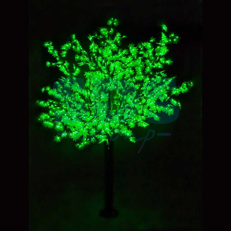 Светодиодное дерево Сакура", высота 3,6м, диаметр кроны 3,0м, зеленые светодиоды, IP 54, понижающий трансформатор в комплекте"_0