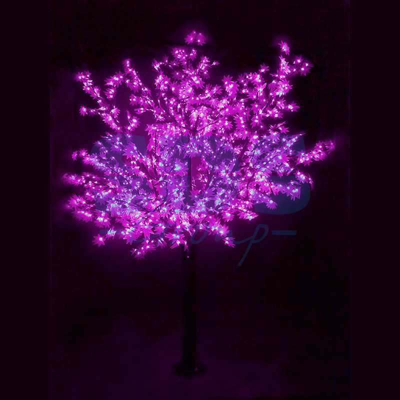 Светодиодное дерево Сакура", высота 3,6м, диаметр кроны 3,0м, фиолетовые светодиоды, IP 54, понижающий трансформатор в комплекте"