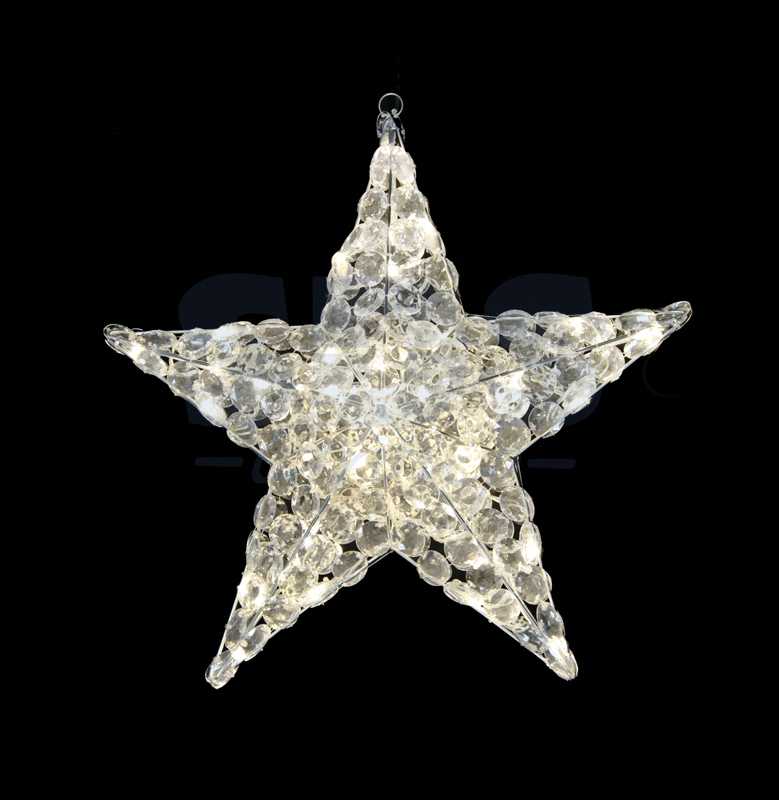 Фигура стеклянная Звезда" 30см, 24 светодиода, IP44 понижающий трансформатор в комплекте, NEON-NIGH"