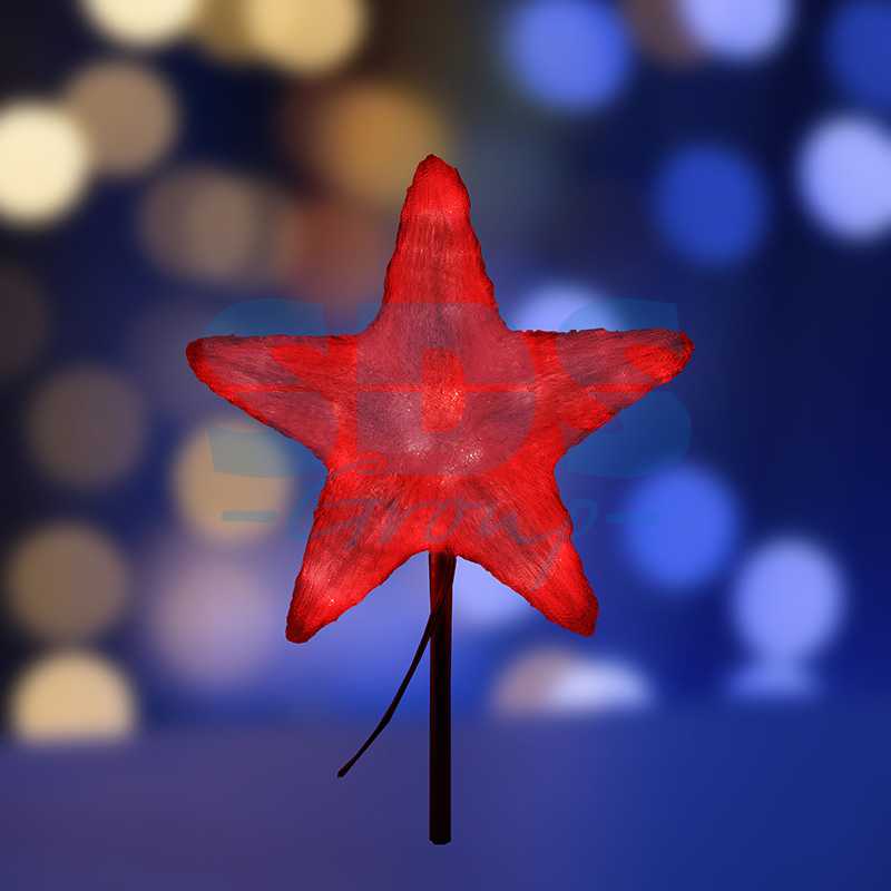 Акриловая светодиодная фигура Звезда" 30см, 45 светодиодов, красная, NEON-NIGHT"