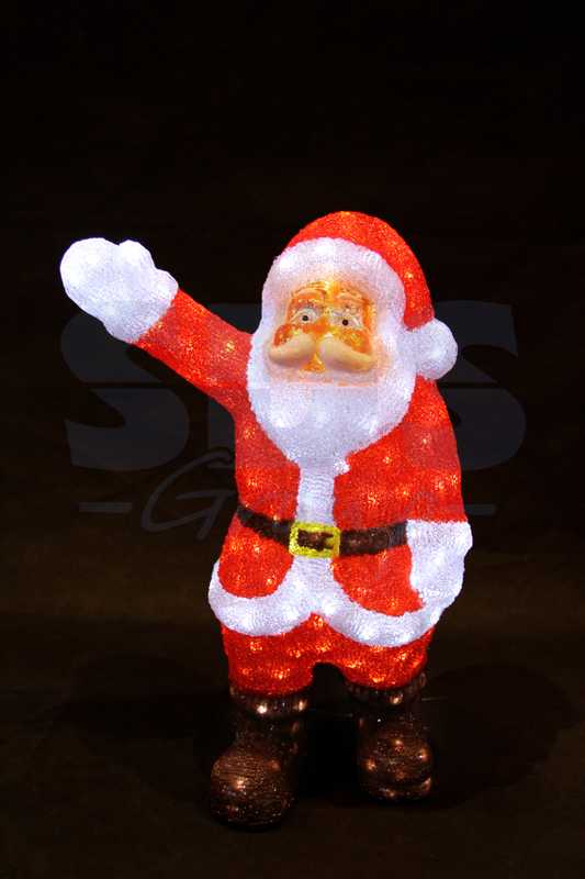 Акриловая светодиодная фигура Санта Клаус приветствует" 60 см, 200 светодиодов, IP44 понижающий трансформатор в комплекте"_1
