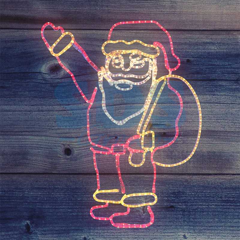 Фигура Санта Клаус с мешком подарков", размер 100*100 см NEON-NIGHT"_0