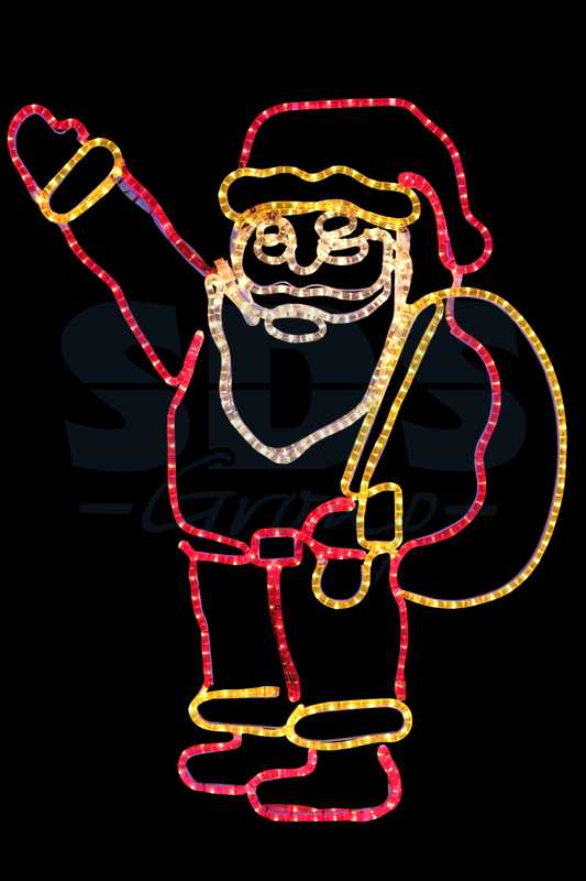 Фигура Санта Клаус с мешком подарков", размер 100*100 см NEON-NIGHT"