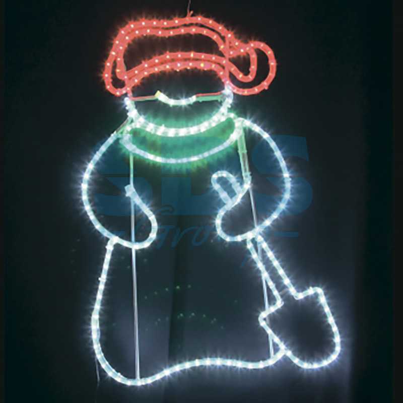 Фигура светодиодная Снеговик с лопатой", размер 94*63 см  NEON-NIGHT"
