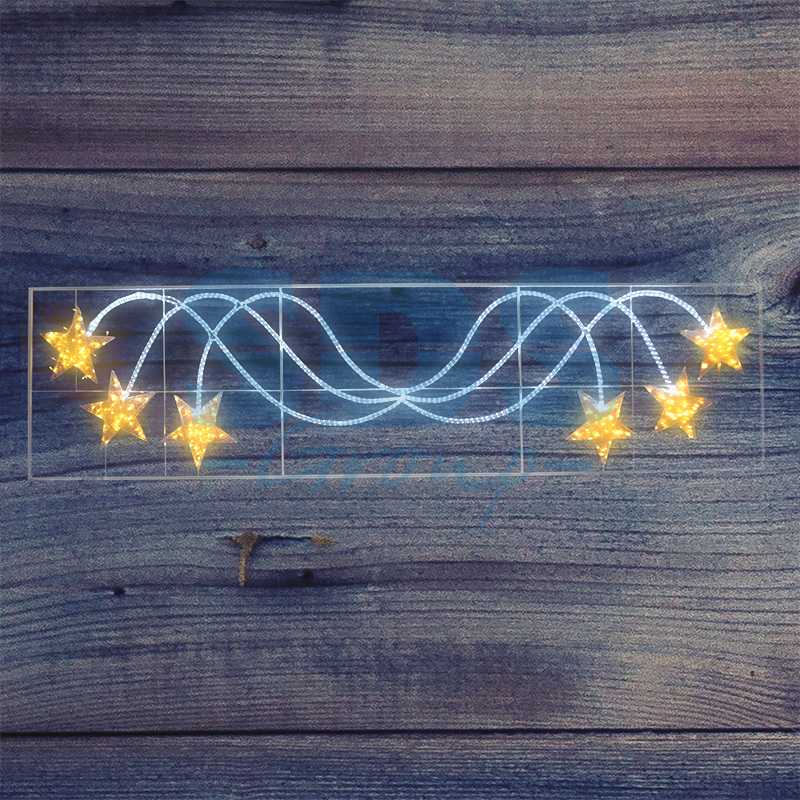 Фигура световая Брызги звезд" 360 светодиодов 24м дюралайта, размер 400*100см  NEON-NIGHT"_0