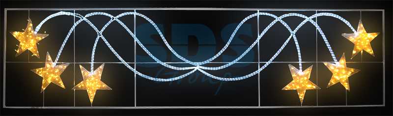 Фигура световая Брызги звезд" 360 светодиодов 24м дюралайта, размер 400*100см  NEON-NIGHT"_1