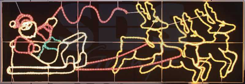 Фигура световая Олени везут Санта Клауса на санях"  размер 88*266 см  NEON-NIGHT"_1
