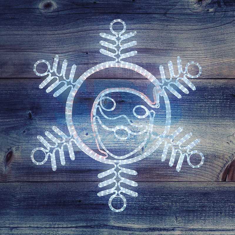 Фигура Снежинка с Дедом Морозом" размер 107*95см, 14м дюралайт  NEON-NIGHT"_0