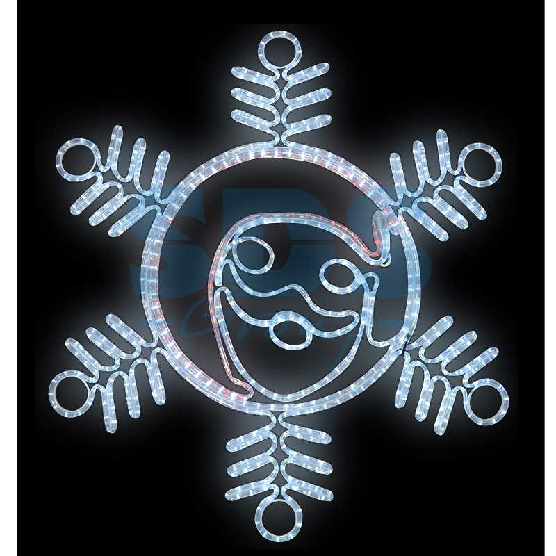 Фигура Снежинка с Дедом Морозом" размер 107*95см, 14м дюралайт  NEON-NIGHT"_1