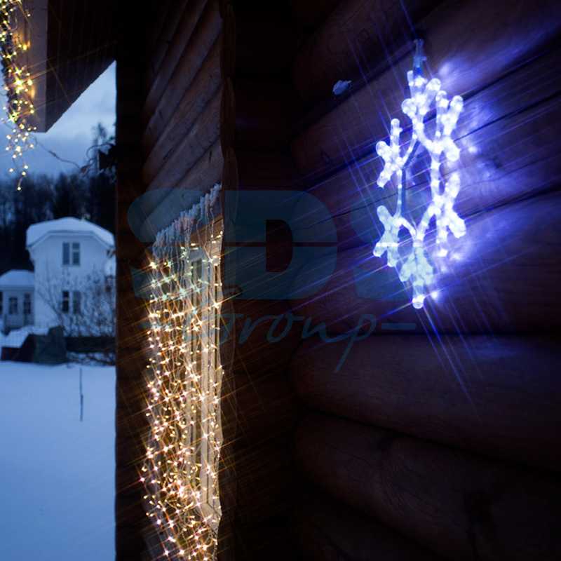 Фигура световая Снежинка LED" цвет белый, размер 45*38 см  NEON-NIGHT"_1