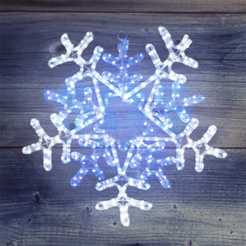 Фигура световая Снежинка" цвет белая/синяя, размер 60*60 см, с контролером  NEON-NIGHT"