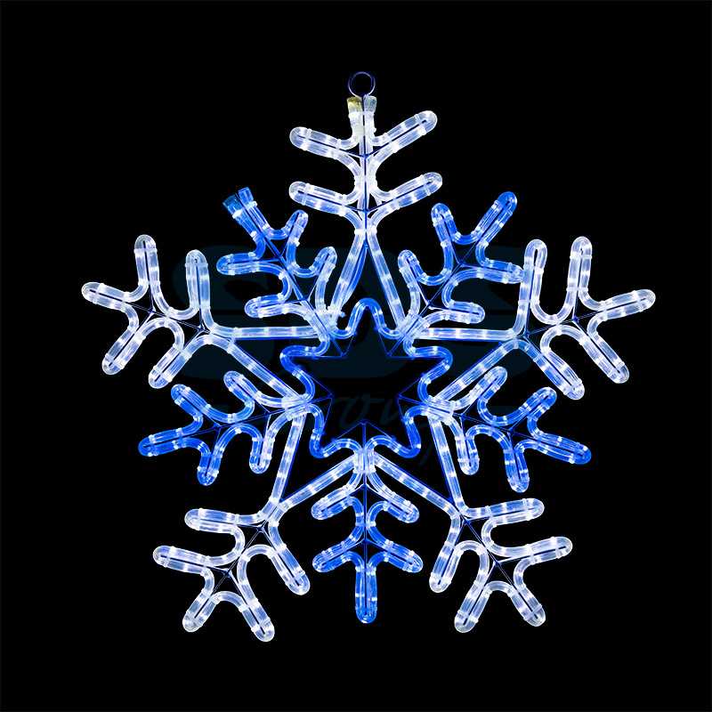 Фигура световая Снежинка" цвет белая/синяя, размер 60*60 см, с контролером  NEON-NIGHT"_1