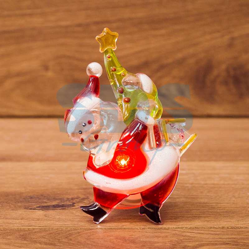 Фигура светодиодная на присоске Санта-Клаус с елочкой", RGB"