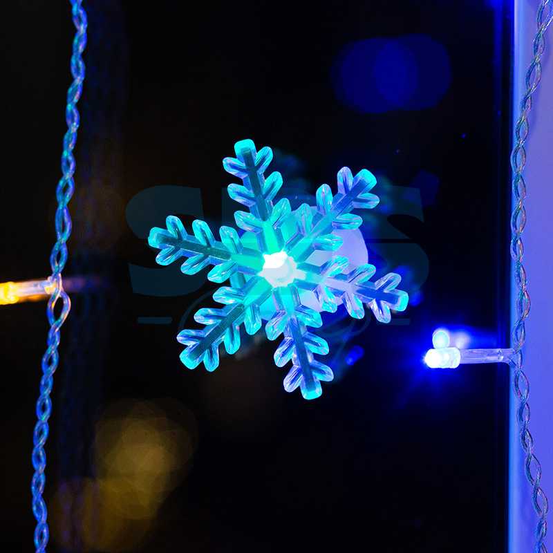 Фигура светодиодная на присоске Снежинка маленькая", RGB"_1