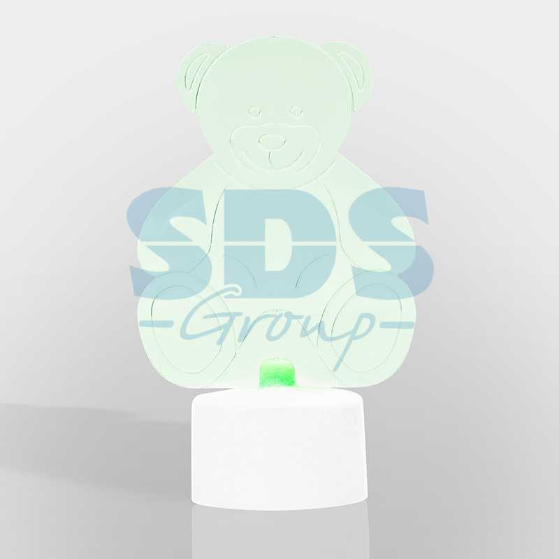 Фигура светодиодная на подставке Мишка 2D", RGB"