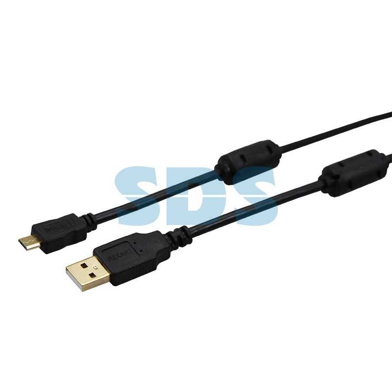Шнур  micro USB (male) - USB-A (male)  1.8M  черный  GOLD  с ферритами  REXANT